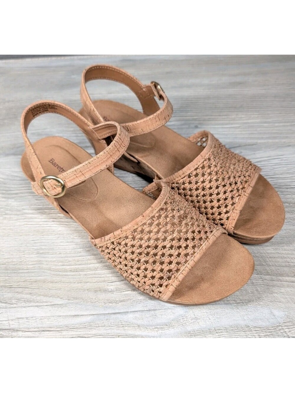 Baretraps Womens 9M Natural Cork Fernelle Wedge Sandals Comfort Open Toe Casuals